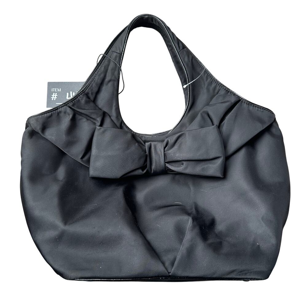 Kate Spade Black Nylon Ribbon Handbag - Polka Dot Interior - Picture 1 of 11